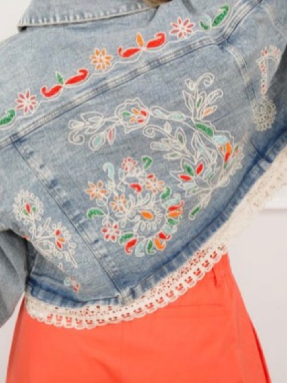 POL Denim Jacket lace beaded